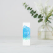 Chique Modern Blauw Waterverf Blot Square Mini Visitekaartje (Staand voorkant)