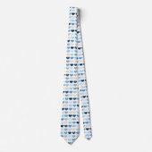 Chique Modern Blue Hearts Valentijnsdag Stropdas (Voorkant)