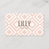 Chique Modern Blush Roze Geometrisch Patroon Busin Visitekaartje (Voorkant)
