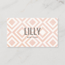 Chique Modern Blush Roze Geometrisch Patroon Busin