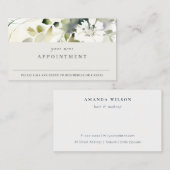 Chique Modern Boho Abstract Groen Bloemen Afspraak Visitekaartje (Voorkant / Achterkant)