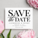 Chique Modern Bold Zwart Wit Bruiloft Save the Dat Aankondigingskaart<br><div class="desc">Chique Modern Bold Black White Wedding Save the Date - deel het nieuws in stijl met deze vet Save the Date aankondigingskaart.</div>