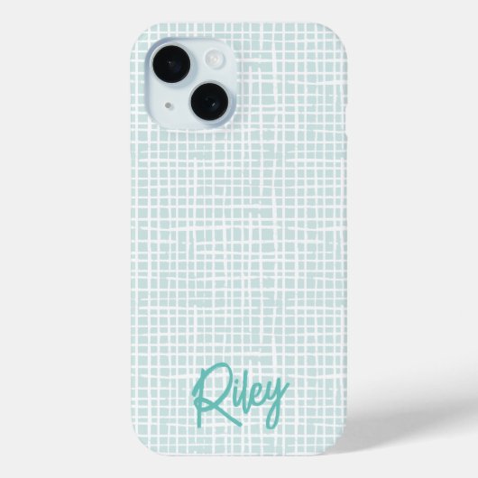 Chique Modern Bord Aqua Blauwgroen Hand getekende  Case-Mate iPhone Case (Achterkant)