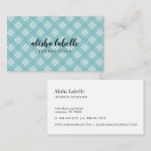 Chique & modern Bord Blue Plaid Visitekaartje (Voorkant / Achterkant)