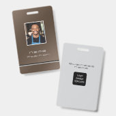 Chique Modern Business Bruin Badge (Voor- en achterkant)