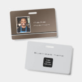 Chique Modern Business Bruin Badge (Voor- en achterkant)