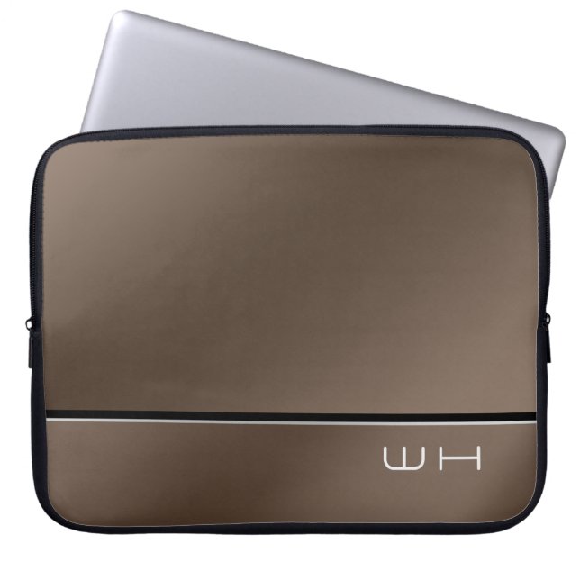 Chique Modern Business Bruin Laptop Sleeve (Voorkant)
