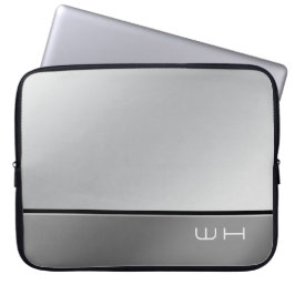 Chique Modern Business Grijs Laptop Sleeve