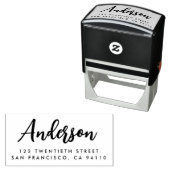 Chique Modern Calligrafie Script Naam Retouradres Zelfinktende Stempel (In situ)