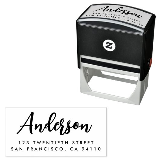 Chique Modern Calligrafie Script Naam Retouradres Zelfinktende Stempel (In situ)