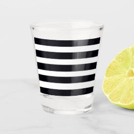 Chique Modern Classic Zwart-wit Gestreept Schattig Shot Glas