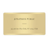 Chique Modern Cursive Font Sjabloon Gold Verzendin Etiket (Voorkant)