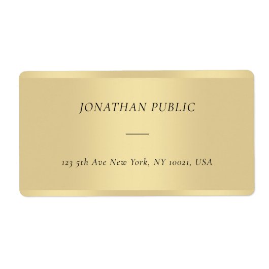 Chique Modern Cursive Font Sjabloon Gold Verzendin Etiket (Voorkant)
