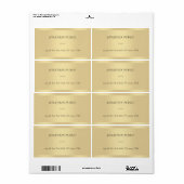 Chique Modern Cursive Font Sjabloon Gold Verzendin Etiket (Full Sheet)