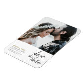 Chique Modern Custom Photo Wedding Sla de datum op Magneet (Linkerzijde)