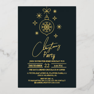 Chique Modern Elegant Script Kerstfeest Folie Uitnodiging