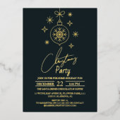 Chique Modern Elegant Script Kerstfeest Folie Uitnodiging (Voorkant)