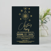 Chique Modern Elegant Script Kerstfeest Folie Uitnodiging (Staand Voorkant)