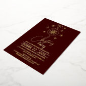 Chique Modern Elegant Script Kerstfeest Folie Uitnodiging (Gedraaid)