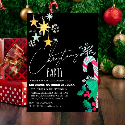 Chique Modern Elegant Script Kerstfeest Kaart