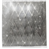 Chique Modern Faux Bling Sparkly Silver Douchegordijn (Voorkant)