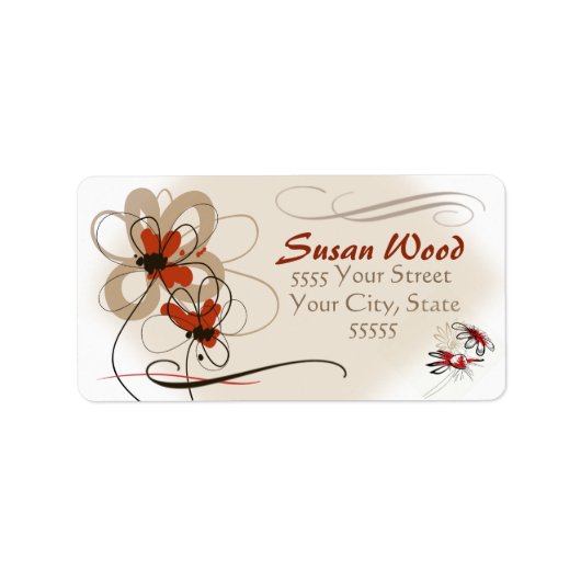 Chique Modern Floral Adreslabel Etiket (Voorkant)