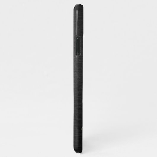 Chique Modern Geborsteld Metallic Zwart Goud Monog iPhone Hoesje (Rechterkant)