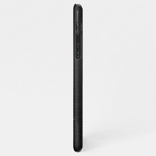 Chique Modern Geborsteld Metallic Zwart Goud Monog iPhone Hoesje (Linkerkant)