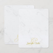 Chique Modern Goud Gekaligrafeerd Script Marmer El Notitiekaartje (Voorkant / Achterkant)