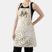 Chique Modern Goud Wit Luipaard Cheetah Monogram Schort (Insitu)