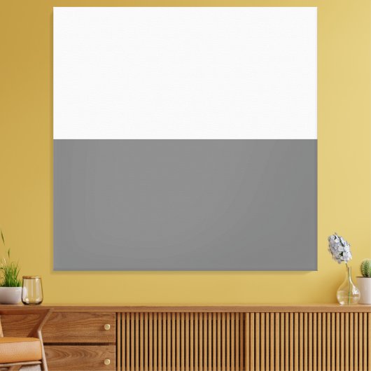 Chique modern grijs wit minimalistisch kleurenblok canvas afdruk (Insitu (Woonkamer))