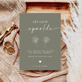 Chique Modern Laat Liefde Sparkle Teken Trouwbord Poster