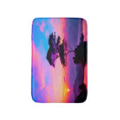 Chique Modern Levendig Roze Blauw Geel Goud Zonson Badmat (Voorkant Verticaal)