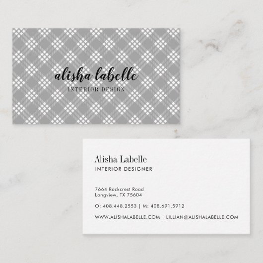 Chique & modern lichtgrijs geplakt visitekaartje (Voorkant / Achterkant)