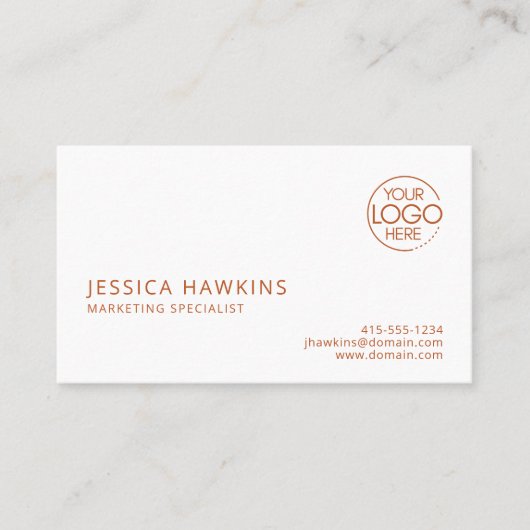 Chique Modern Logo Donker Sinaasappel Professional Visitekaartje (Voorkant)