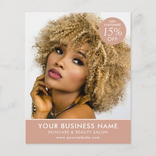 Chique Modern Make-up Schoonheidssalon Terracotta  Flyer (Voorkant)