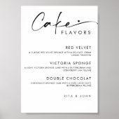 Chique Modern Menu Taart Trouwtaart Bord Poster (Voorkant)