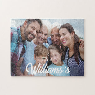 Chique modern minimaal   Kerstmis Familie Foto Legpuzzel