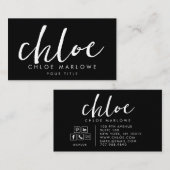 Chique modern minimalistisch zwart visitekaartje (Voorkant / Achterkant)