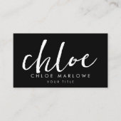 Chique modern minimalistisch zwart visitekaartje (Voorkant)
