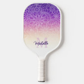 Chique Modern Monogram Floral Pickleball Paddle (Achterkant)