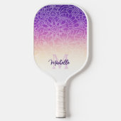 Chique Modern Monogram Floral Pickleball Paddle (Voorkant)