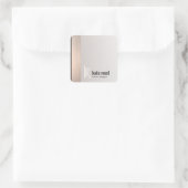 Chique Modern Monogram Roos Gouden Streep Taupe Gr Vierkante Sticker (Tas)