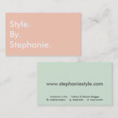 Chique modern pastel koraal mint tint mode blogger visitekaartje (Voorkant / Achterkant)