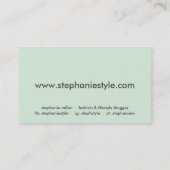 Chique modern pastel koraal mint tint mode blogger visitekaartje (Achterkant)