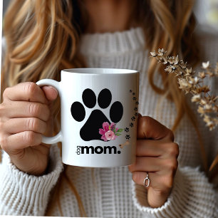 Chique Modern Paw Print Hondenmoeder Koffie Mok