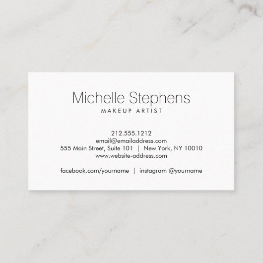 Chique Modern Photo Trio voor Make-up Artiesten Wi Visitekaartje (Achterkant)