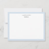 Chique Modern Powder Blue Correspondentie Note Kaa Notitiekaartje (Voorkant)