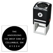 Chique Modern Rond Zwart & Wit Zelfinktende Stempel (In situ)