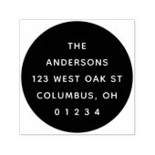 Chique Modern Rond Zwart & Wit Zelfinktende Stempel (Design)